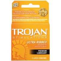 Trojan Ribbed 3pk Condom