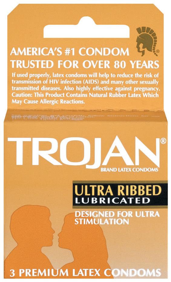 Trojan Ribbed 3pk Condom