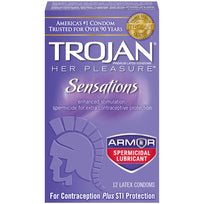 Trojan Her Pleasure Sensations Armor Spermicidal 12pk Condom