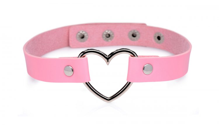 Dark Heart Chrome Heart Pink Choker