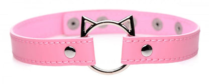 Kinky Kitty Ring Slim Choker Pink