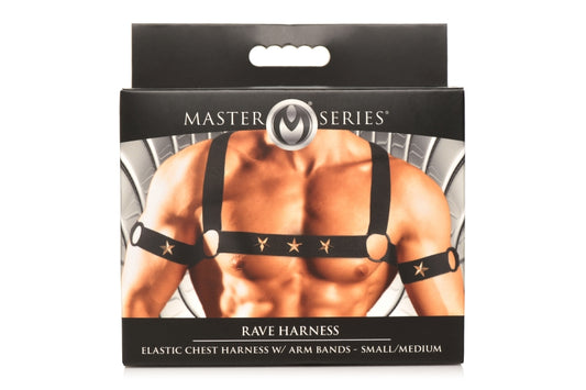 Master Series Elastic Chest Harness w/Arm Bands S/M